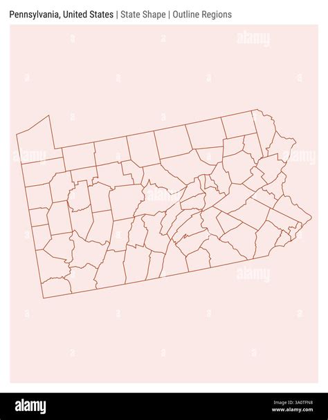 Pennsylvania, United States. Simple vector map. State shape. Outline ...