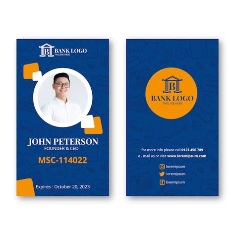 Bank and finance id card template | Free Vector
