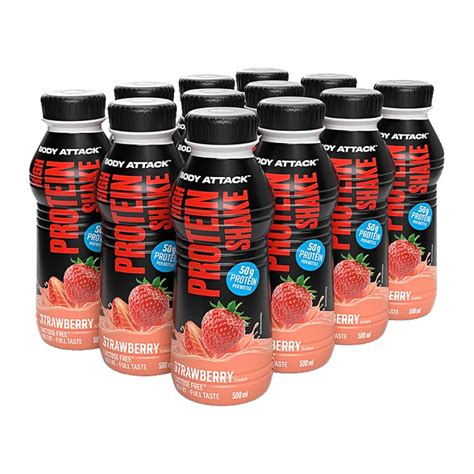 Body Attack High Protein Shake Strawberry (12x500ml) kaufen | Kanela