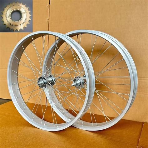 Amazon.com : 26 inch x 4 Fat Tire Bike Rim Wheel Set 12 Gauge & 22T Single Speed Flywheel, Heavy ...