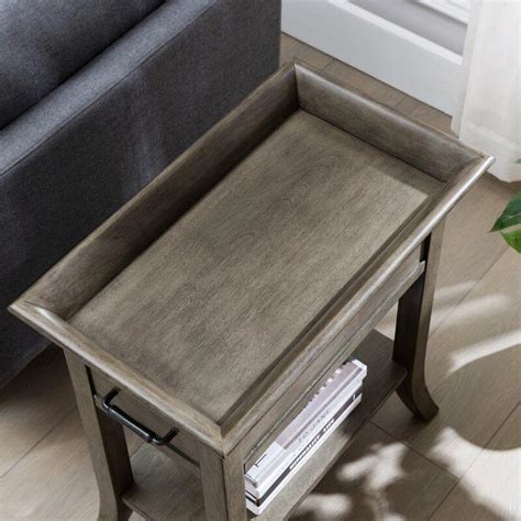 Clermont Tall Tray Top End Table with Storage