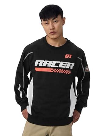 Buy The Souled Store Racer Men and Boys Long Sleeves Round Neck Black ...