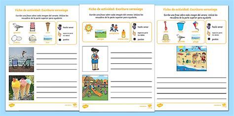 Ficha de actividad: Escritura veraniega