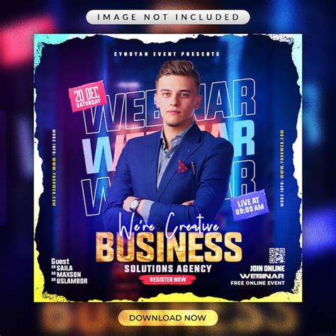 Flyer de webinaire d'entreprise ou modèle de bannière de médias sociaux ...
