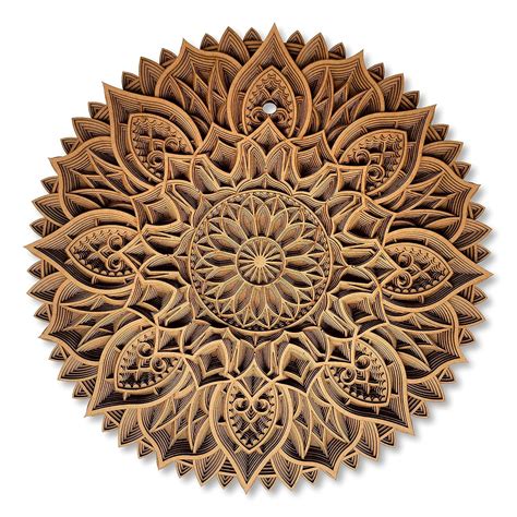 Gloridec Wooden 3D Mandala Wall Decore | Decorative Multi Layered Round ...
