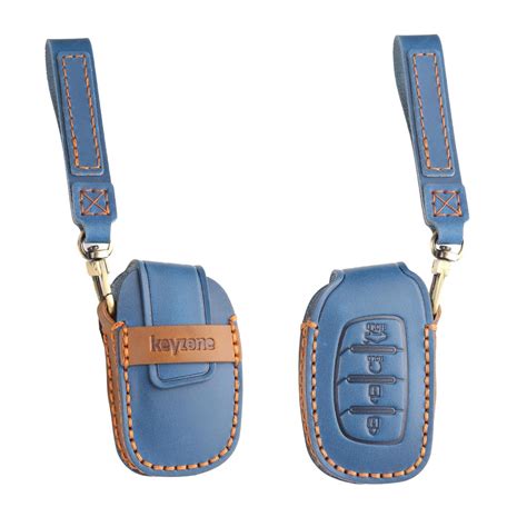 Keyzone Leather Key Cover and Keychain Compatible for Hyundai Alcazar ...