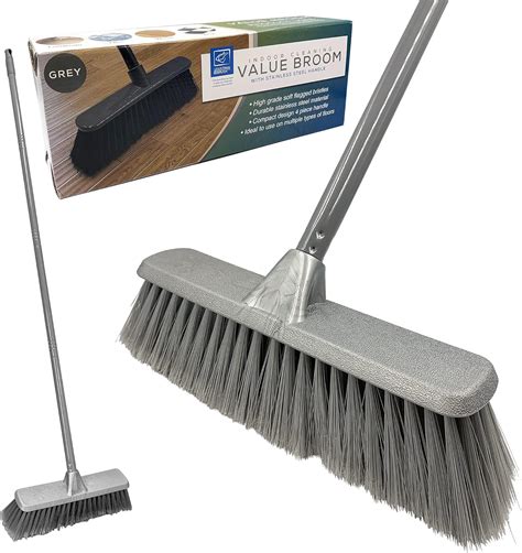TDBS Soft Indoor Broom (Grey, 120cm) - Perfect for Laminate, Vinyl or ...