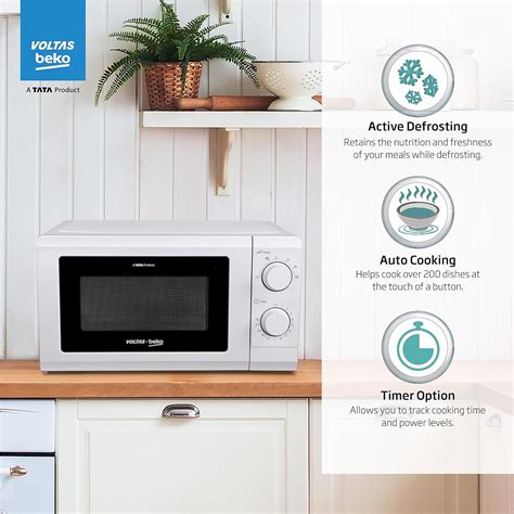 Voltas Beko 17 Litres Solo Microwave Oven (Pre-Heating Function, MS17W ...