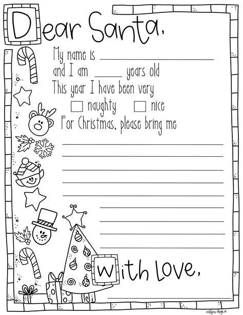 Free Dear Santa Letter Printable Template - Printable Board Games