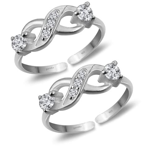 Parnika (Formerly MJ 925 CZ Embellished Infinity Design Silver Toe ...