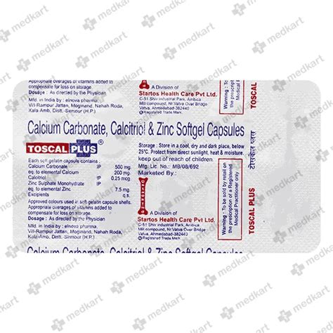 TOSCAL PLUS CAPSULE 10'S Price, Uses, Side Effects & Substitutes | Medkart