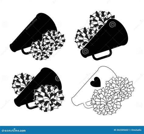 Cheerleading Megaphone And Pom Poms Clipart at Lynn Craig blog