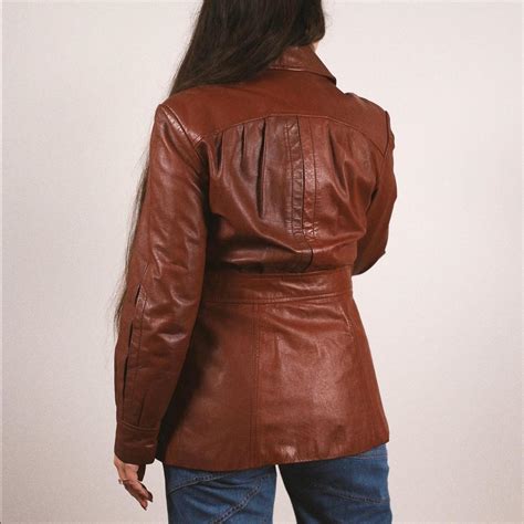 vintage 70's leather jacket this quality vintage... - Depop