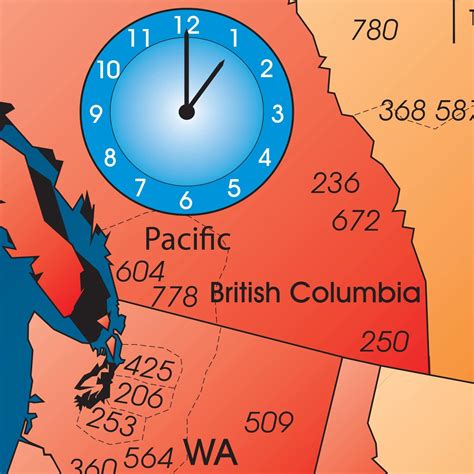 Buy North America Satin Finish Full Color Time Zone Area Code Map with ...