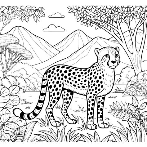 Cutest Cheetah Coloring Page - Coloring Pages Gem