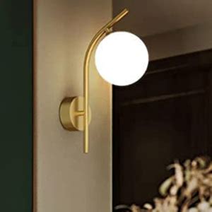kinis Gold Look Frosted Doom Wall Light/Wall Lamp to Décor Home/Living ...