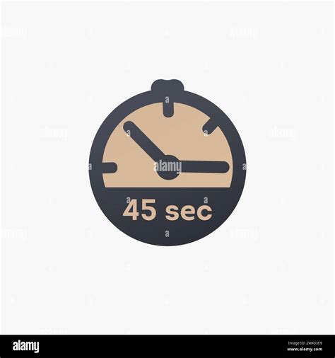 45 second timer clock. 45 sec stopwatch icon countdown time stop ...