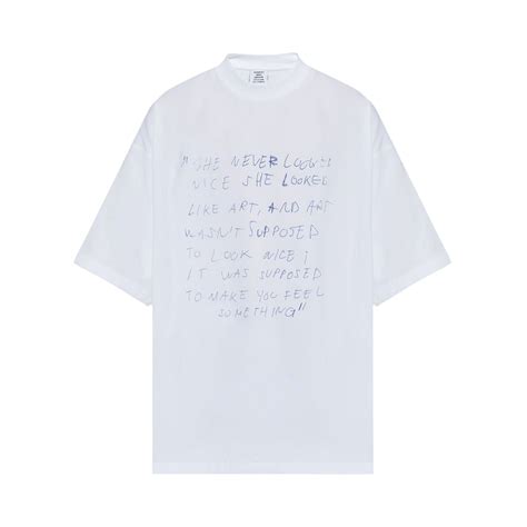 Vetements She Never Looked Nice Oversized T-Shirt White Price in India ...