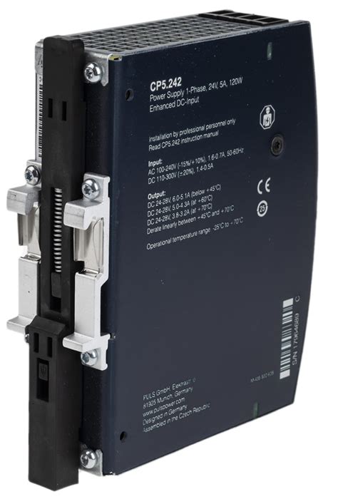 CP5.242 PULS | PULS CP DIN Rail Power Supply, 100 → 240 V ac, 110 → 300 ...
