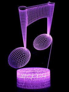 ComicSense Music Note 3D Illusion LED lamp -16 Colour Modes with Remote ...