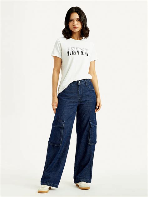 Women's 94 Dark Blue Baggy Fit Mid Rise Jeans – Levis India Store
