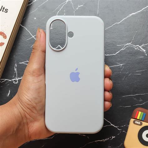 Light Grey Original Silicone case for Apple iphone 16 Plus – The Hatke