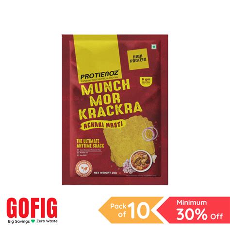 Protienoz High Protein Munch Mor Krackra - Achari Masti (6 g) - Pack o ...