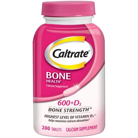 Caltrate 600+D3 Calcium and Vitamin D Supplement Tablets - 200 Count ...