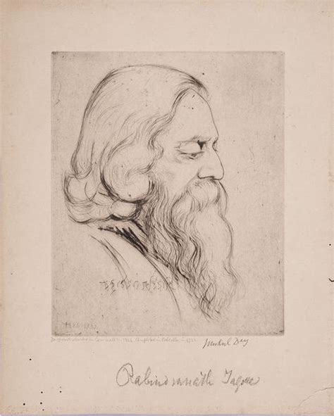 Mukul Dey Dry Point Etching (Rabindranath Tagore) | Prinseps