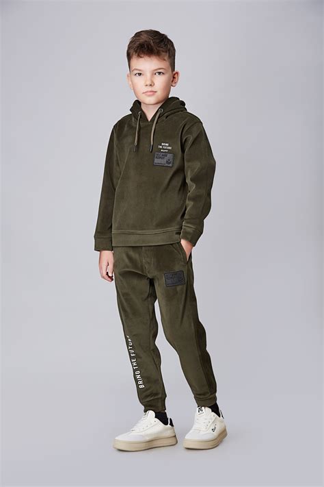 Buy Olive Hooded Sweatshirt with Jogger Pants Online