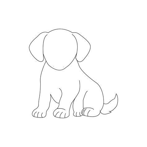 Premium Vector | Simple dog outline vector isolated on white background