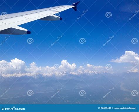 View from Aeroplane Window stock photo. Image of aviation - 36886484