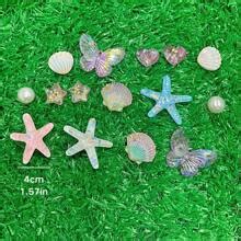 15pcs Starfish, Shell, Butterfly Holographic Shoe Charms Set, ABS Resin ...