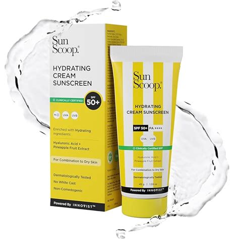 Sunscoop Hydrating Sunscreen | SPF 50+, PA++++ | Mineral Oil ...
