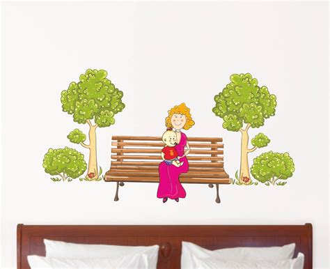 Buy Rawpockets PVC Vinyl Mom Sitting with Baby Wall Sticker (0.99 cm X ...