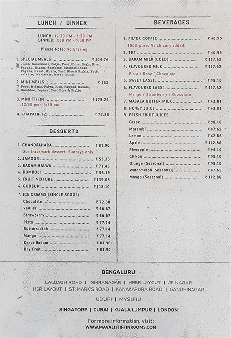 Menu at MTR, Bengaluru, 64