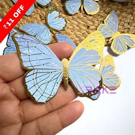 Paper Butterflies - Blue (Set of 8 Pieces) – EBAKE