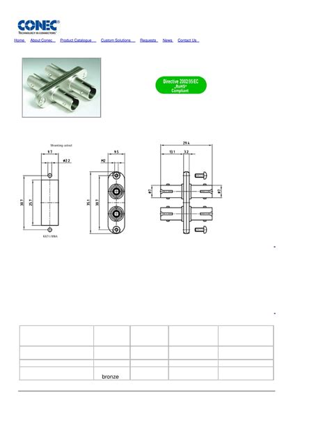 ST-Duplex-Metal Adapters by Amphenol CONEC Datasheet | DigiKey