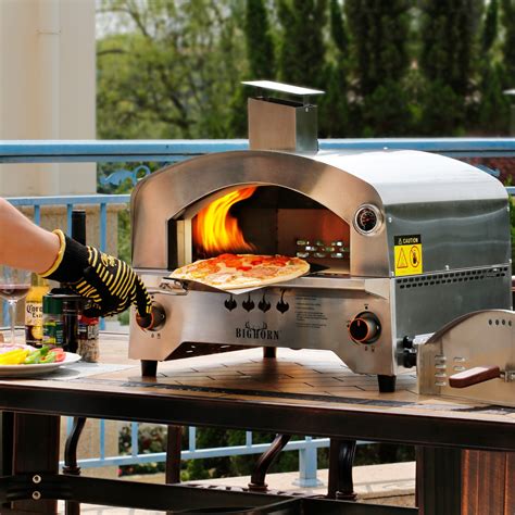 BIG HORN OUTDOORS Gas Pizza Oven, Outdoor Steak Grill, Stainless steel ...