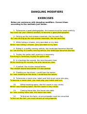 Image result for Dangling Modifier Practice Test