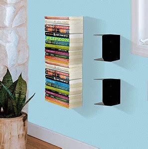 GO HOOKED Book Shelf Wall Mounted Heavy Duty Metal Invisible Book ...