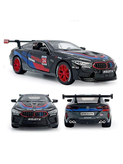 BMW M8 Gt3 Model Metal Diecast Car Scale 1:32 - Black (MS-S-24) – Toyloft