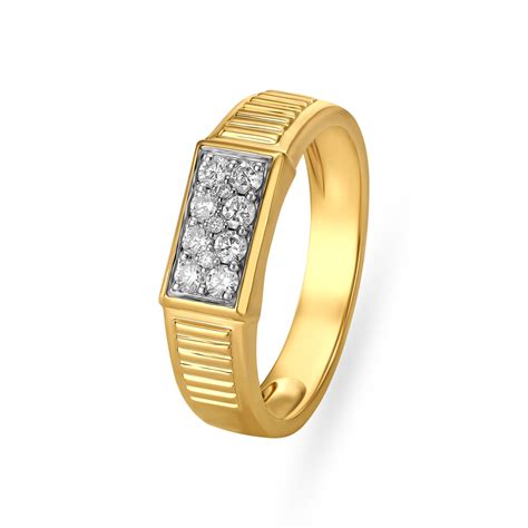 Striking Rectangular Diamond Finger Ring For Men