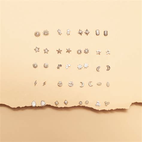 Set Of 20 Celestial Silver Studs | Salty – Salty Accessories