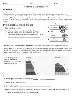 Fillable Online Background Evidence of Evolution When Charles Darwin ...