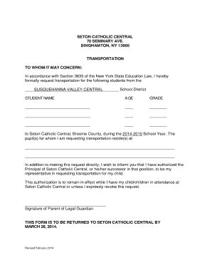 Fillable Online setoncatholicallsaints Suquehanna Valley - SCC ...