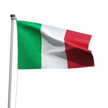 Italy flag on a pole waving isolated on white background | Premium Photo