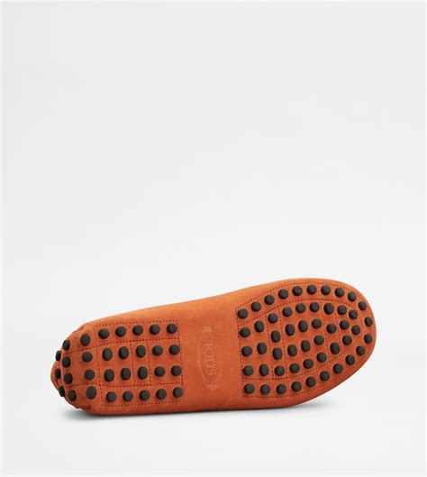 Man ORANGE Gommino Loafers in Suede XXM22L00010RE08G806 | Tods