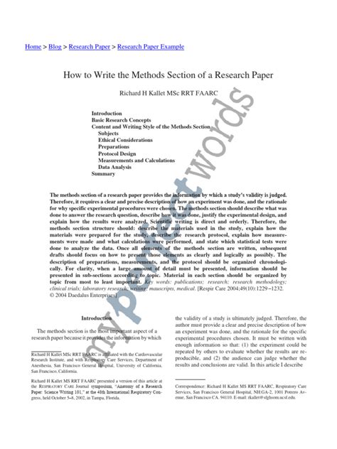Image result for Research Paper Methods Section Example
