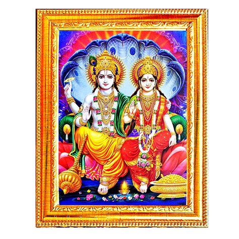 Buy Suninow Vishnu laxmi Photo with Frame | God Goddess Religious ...